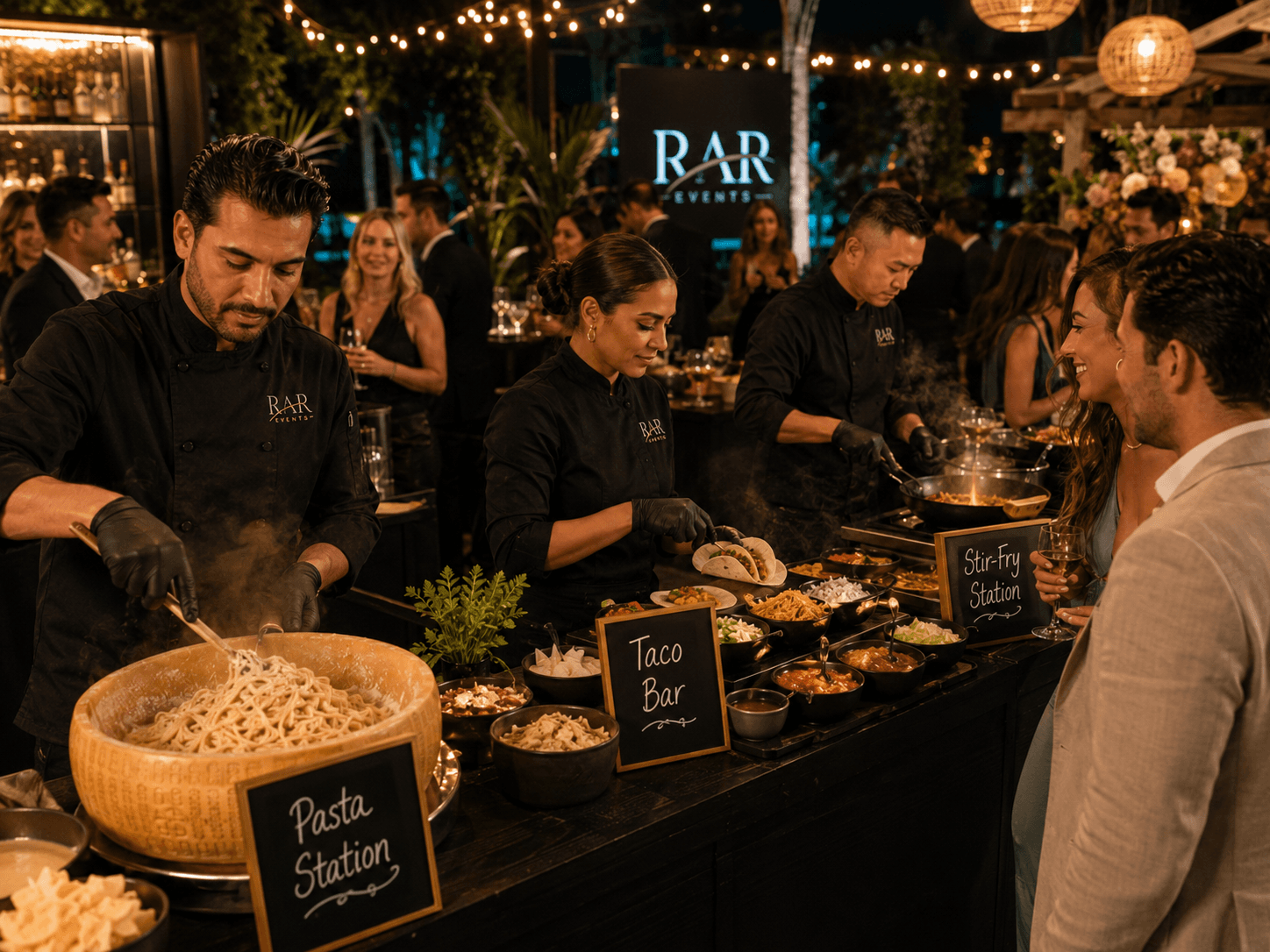 RAR Events expert mixology bar and live stations setup